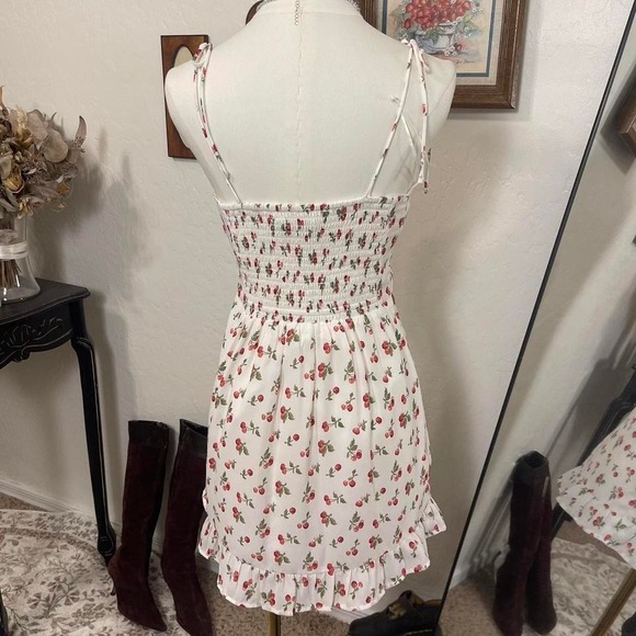 Cherry Coquette Ruffle Mini Valentines Dress - Picture 3 of 6